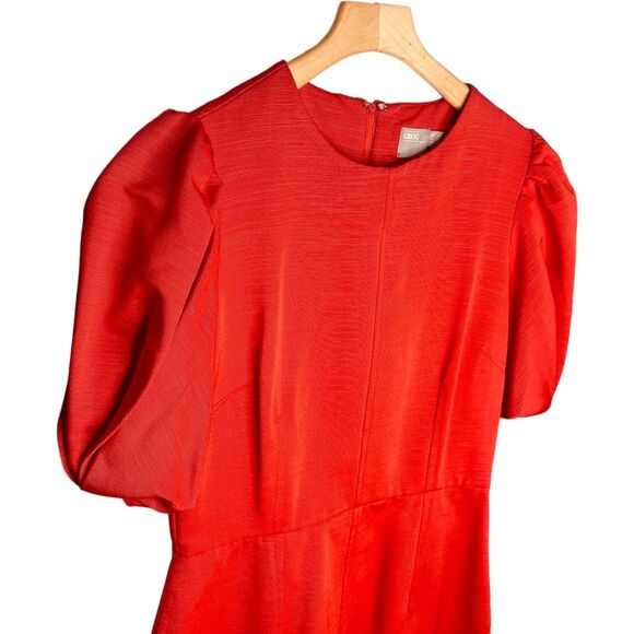 ASOS | Red Puff Sleeve Textured Mini Dress Size 6 | EUC - Picture 6 of 14